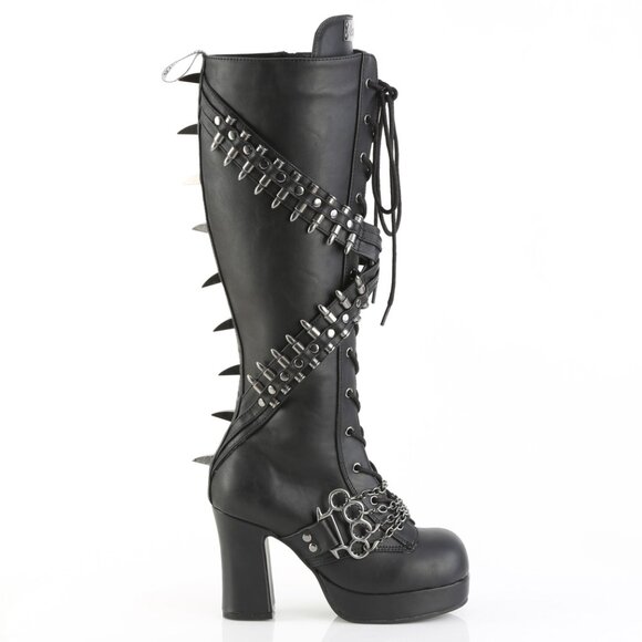 Gothic Platform Lace Up Front Knee High Boots - Picture 1 of 5